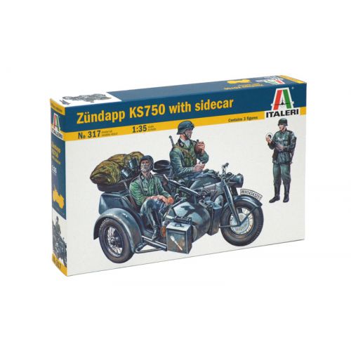 Kit de plastimodelismo para montar e pintar ZUNDAPP KS 750 WITH SIDECAR - escala 1/35