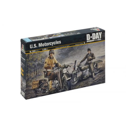 Kit de plastimodelismo para montar e pintar U.S. MOTORCYCLES WWII - escala 1/35