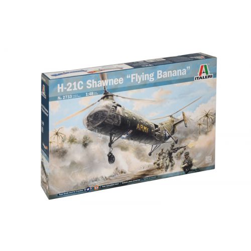 Kit de plastimodelismo para montar e pintar H-21C SHAWNEE FLYING BANANA – escala 1/48