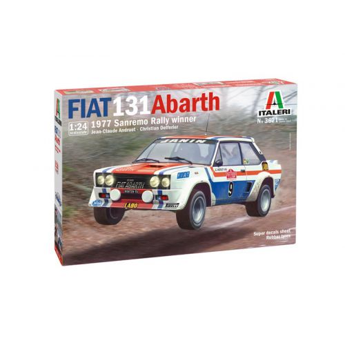 Kit de plastimodelismo para montar e pintar FIAT 131 ABARTH 1977 SAN REMO RELLY WINNER – escala 1/24