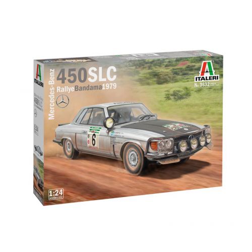 Kit de plastimodelismo para montar e pintar MERCEDES-BENZ 450SLC RALLYE BANDAMA 1979 – escala 1/24