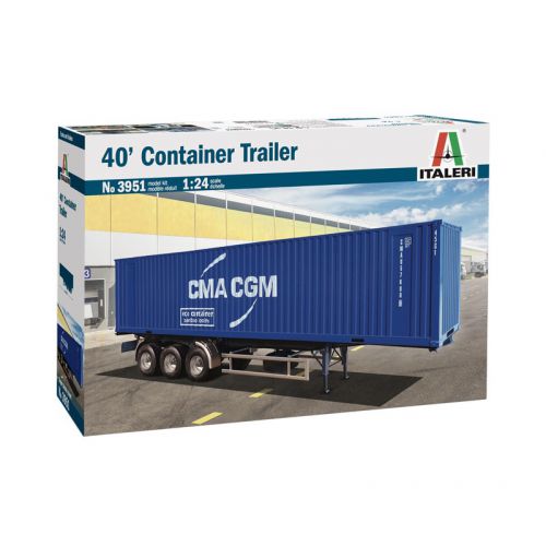 Kit de plastimodelismo para montar e pintar 40' CONTAINER TRAILER – escala 1/24
