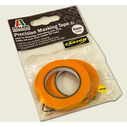 FITA DE MASCARAMENTO DE PRECISÃO PARA PINTURA (MASKING TAPE) – 6MMX18M (02 ROLOS)