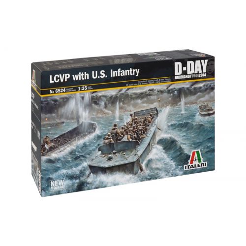 Kit de plastimodelismo para montar e pintar LCVP WITH U.S. INFANTRY- escala 1/35