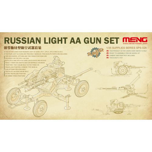 Kit para montar e pintar – RUSSIAN LIGHT AA GUN SET – escala 1/35 