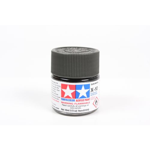 TAMIYA: Tinta Acrílica Mini X-10 GUN METAL – 10ml