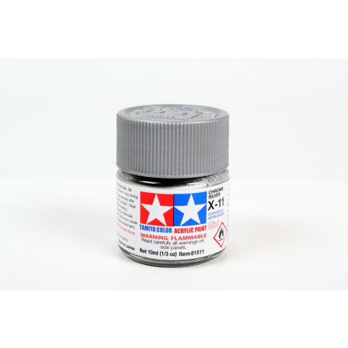 TAMIYA: Tinta Acrílica Mini X-11 PRATA CROMO - 10ml