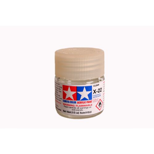 TAMIYA: Tinta Acrílica Mini X-22 TRANSPARENTE  - 10ml