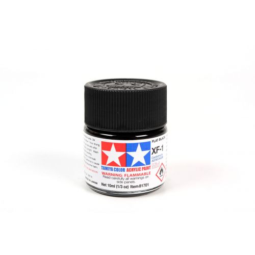 TAMIYA: Tinta Acrílica Mini XF-1 PRETO LISO - 10ml