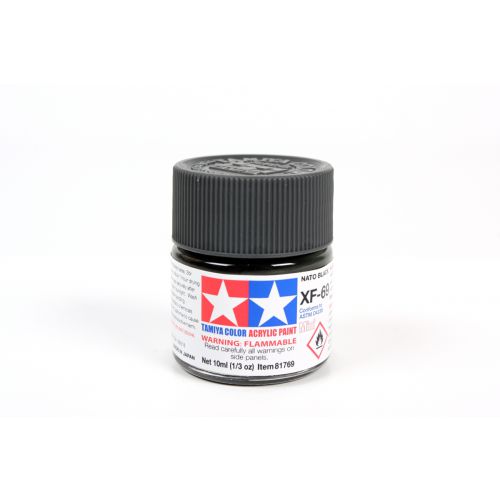 TAMIYA: Tinta Acrílica Mini XF-69 PRETO OTAN  - 10ml