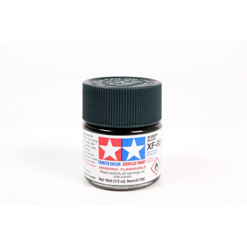 TAMIYA: Tinta Acrílica Mini XF-85 BORRACHA PRETA  - 10ml